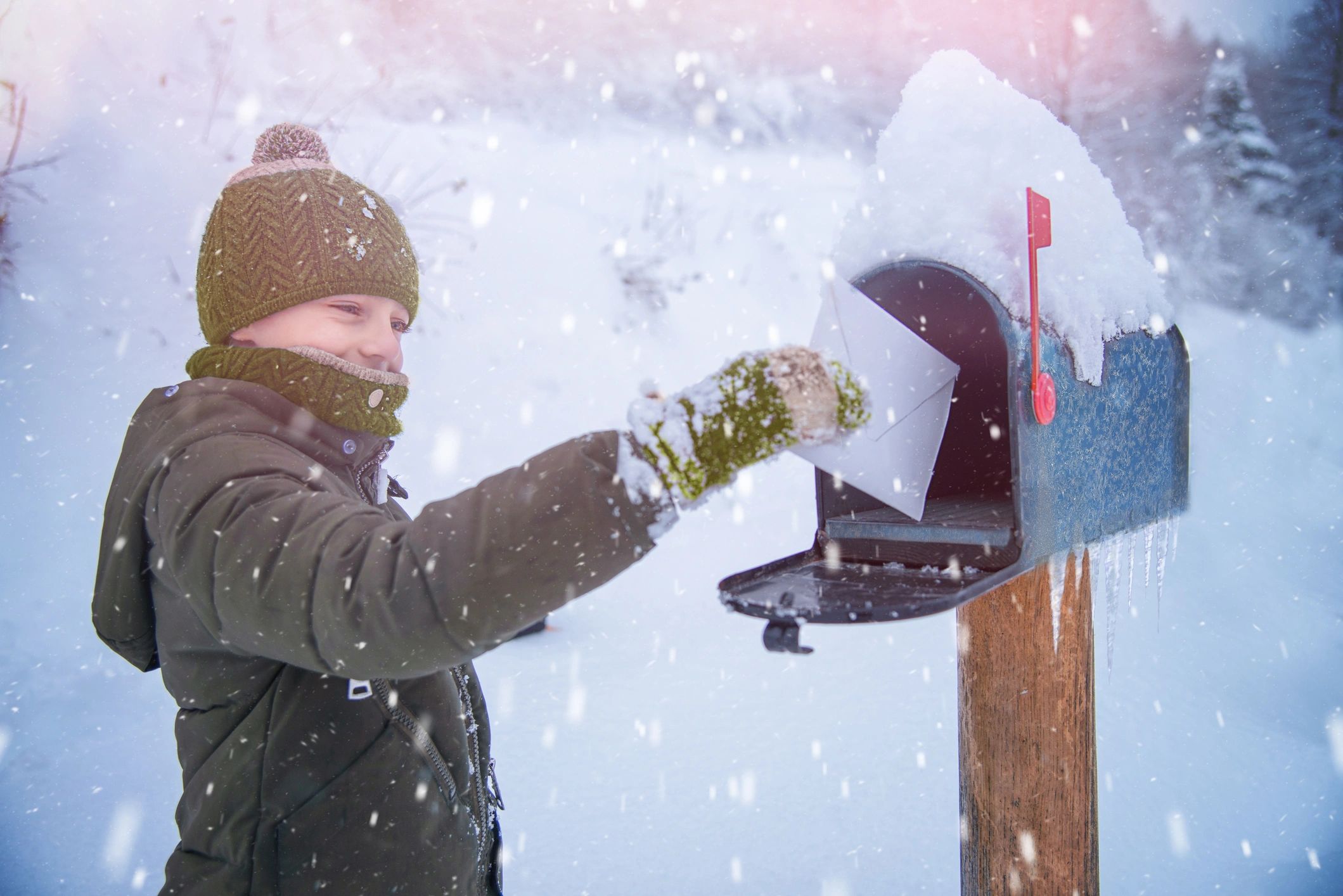 winter mailbox snow damage