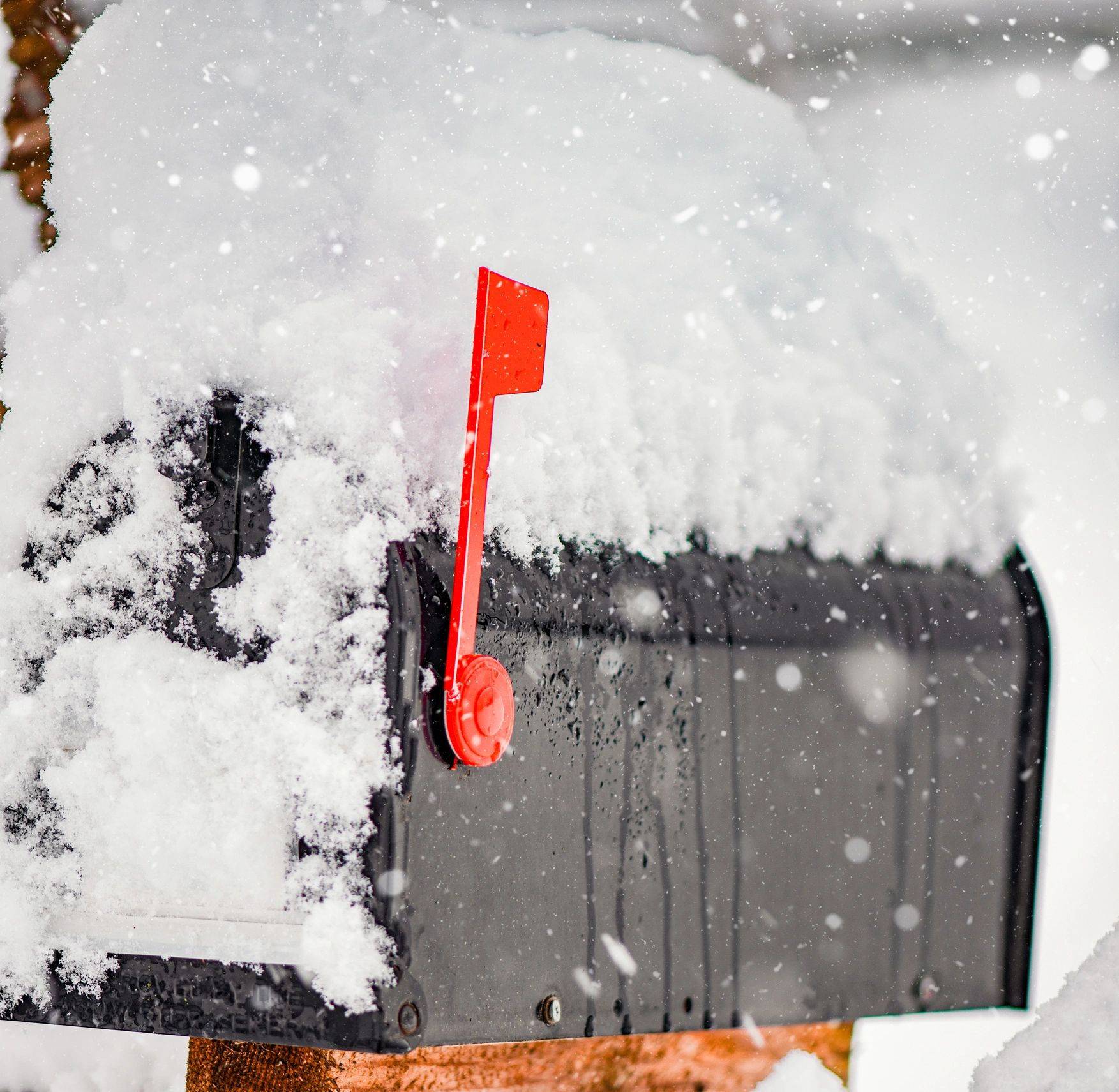 winter mailbox snow damage